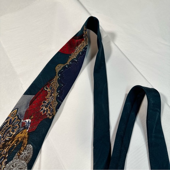 Vintage Western Patterned Tie - Wearable Art - Person Riding a Horse, Paisley - Picture 4 of 7